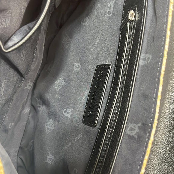 Steve Madden Woven Purse with Leather Straps Tan and Brown - Picture 8 of 12